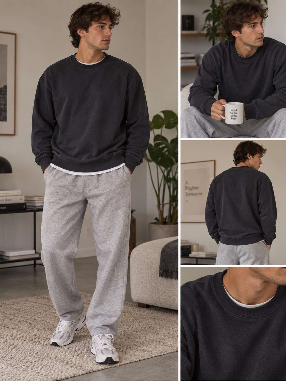 Weekday Black Crewneck Sweatshirt – Size S